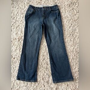 Lands' End Women's Dark Blue 10 Original Fit Classic Waist Bootcut Jeans